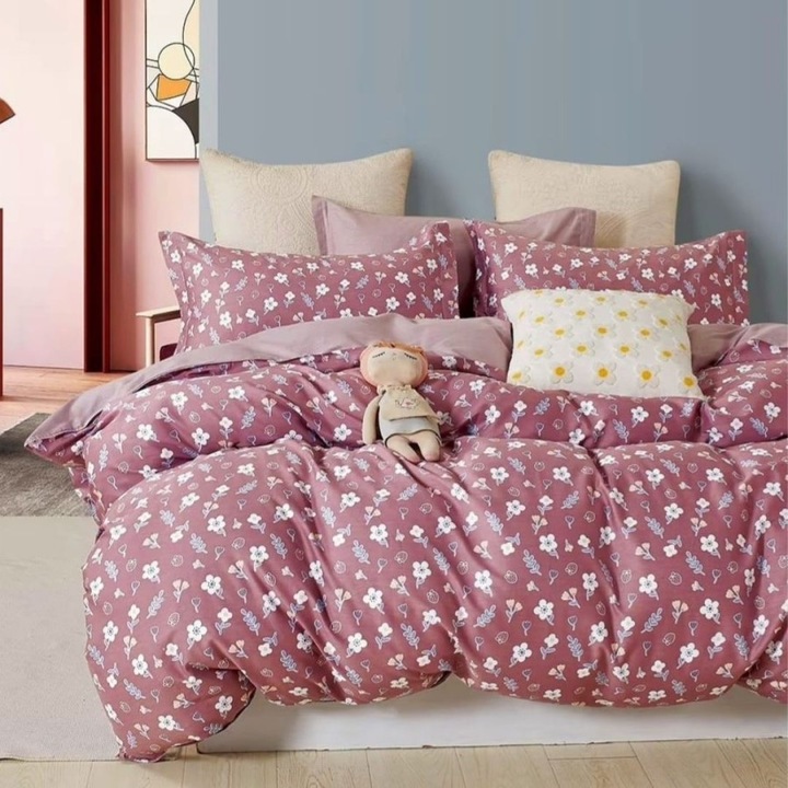 Dupla ágynemű, pamut 100% percál, 240x260 cm, 6 db, Ralex Pucioasa, Floricele 5