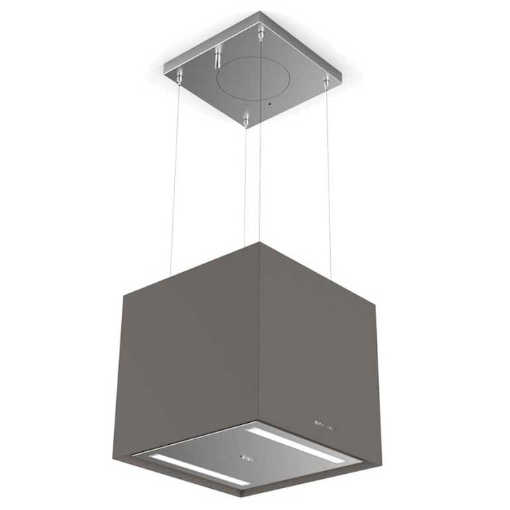 Hota insula cub Faber SOFT CUBE GREY LONDON F40 345.0607.589, 680 m3h, 69 dB, Filtru aluminiu, Gri