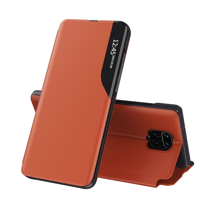 Flip tok Xiaomi Redmi Note 9S / Note 9 Pro / Note 9 Pro Max Techsuit eFold sorozathoz, narancs