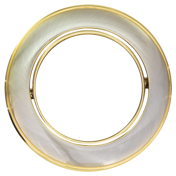 Cadru incastrat, Ultralux, Aluminiu, Rotund, GU10, Detasabil, IP20, Nichel/Auriu