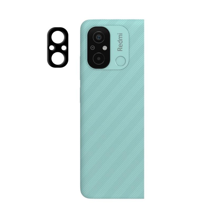 9H edzett üveg a fényképezőgéphez Xiaomi Redmi 11A / Poco C55 / Redmi 12C teljes kameraüveghez