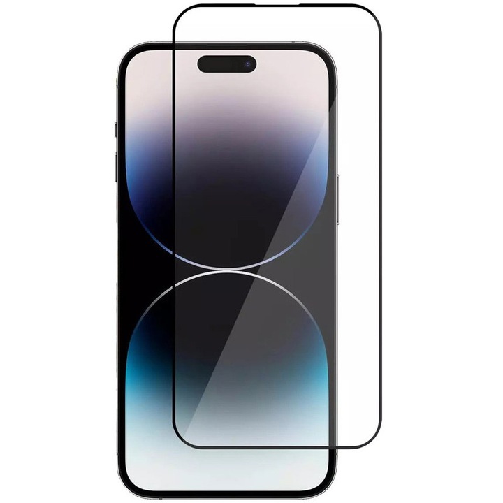 Скрийн протектор за Apple iPhone 14 Pro Max, Secure glass, Full Glue, 10D, черен