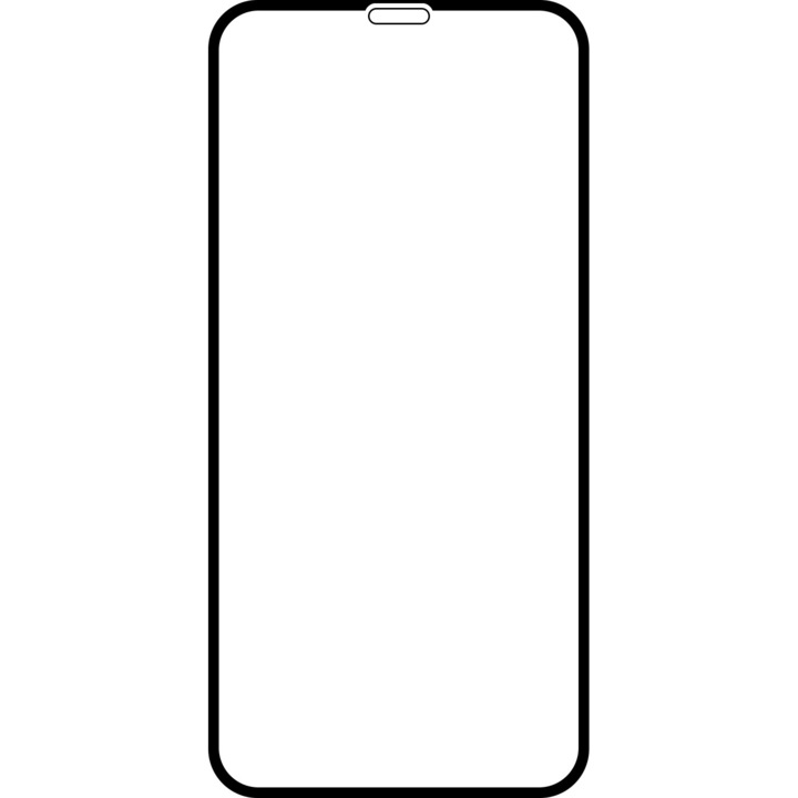 Скрийн протектор за Apple iPhone XS / X, защитено стъкло, пълно лепило, 21D, черен