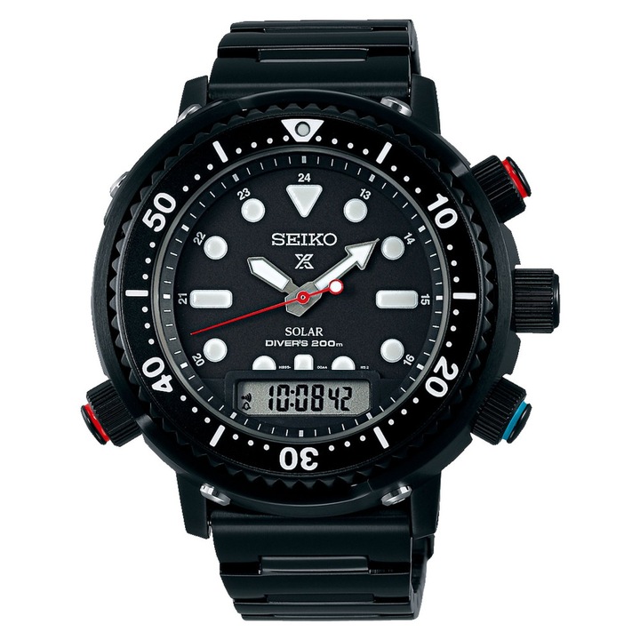 Мъжки часовник Seiko Prospex Solar Arnie, Неръждаема стомана, 47 мм, Черен