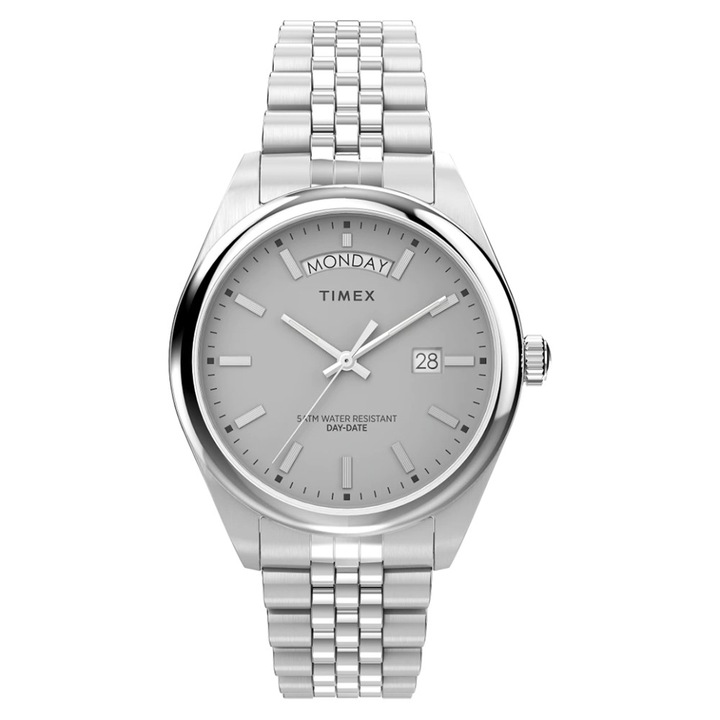 Ceas barbati Trend Legacy, Timex, Inox, 41 mm, Argintiu