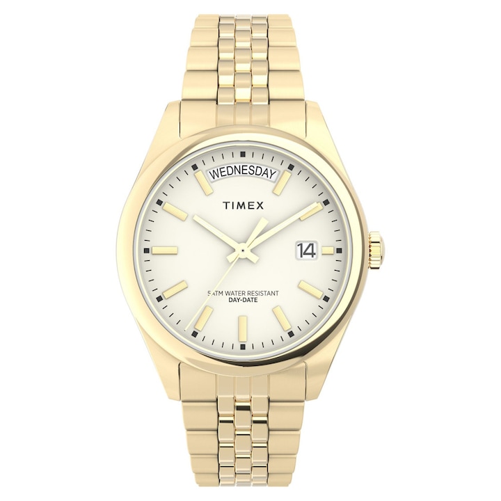 Дамски часовник Trend Legancy, Timex, Неръждаема стомана, 36 мм, злато