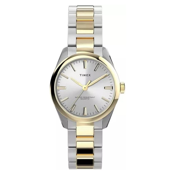 Дамски часовник Timex Highview, Месинг, 32 мм, Златист/Сребрист