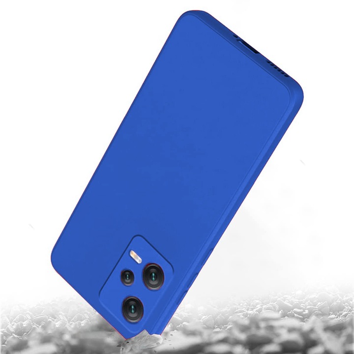 Husa de silicon TPU cu Microfibra pentru Xiaomi Redmi Note 12 Pro, Interior Microfibra, Soft Touch, Slim Fit, Durabil, Flexibil, Albastru