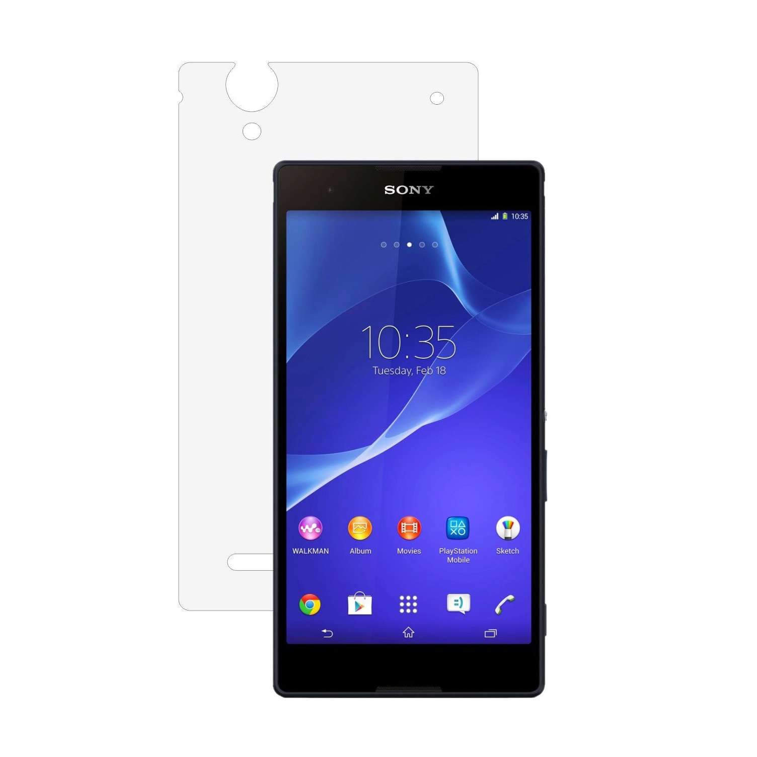 Folie Protectie Invisible Skinz Ultra-Clear HD, Husa Transparenta de tip Skin Adeziv pentru Carcasa si Laterale, dedicata Sony Xperia T2 Ultra