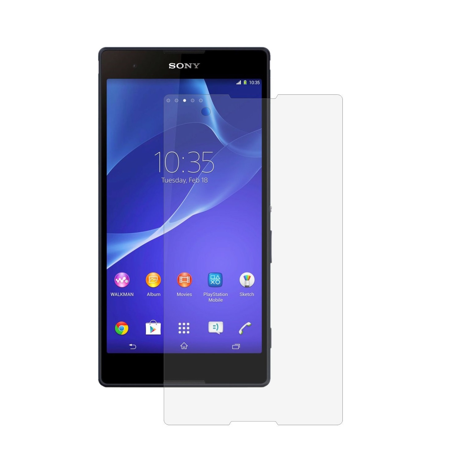 Set 2 Folii Protectie Ecran, Acoperire Totala, Adezive si Foarte Flexibile, Invisible Skinz Ultra-Clear HD pentru Sony Xperia T2 Ultra