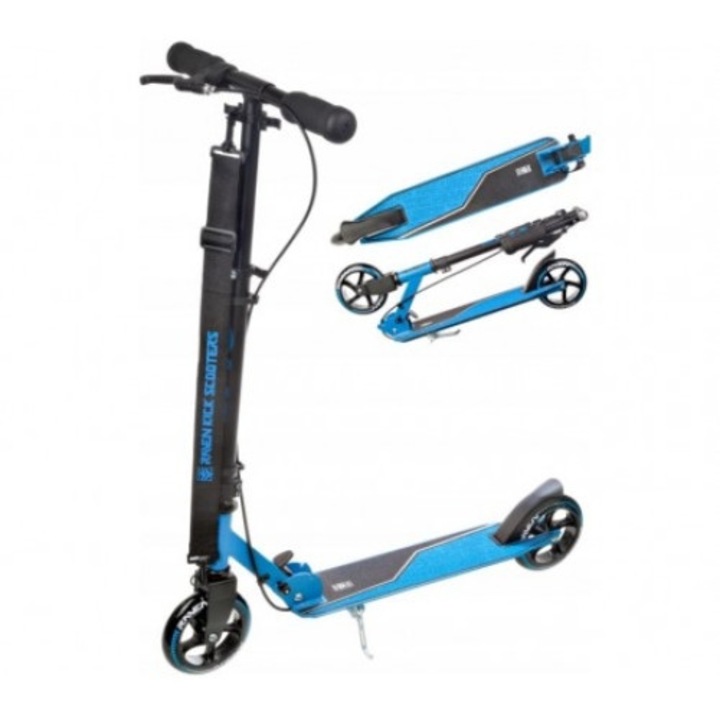 Trotineta Pliabila Raven Epic Albastru, 145mm, Cu Frana si Suspensie