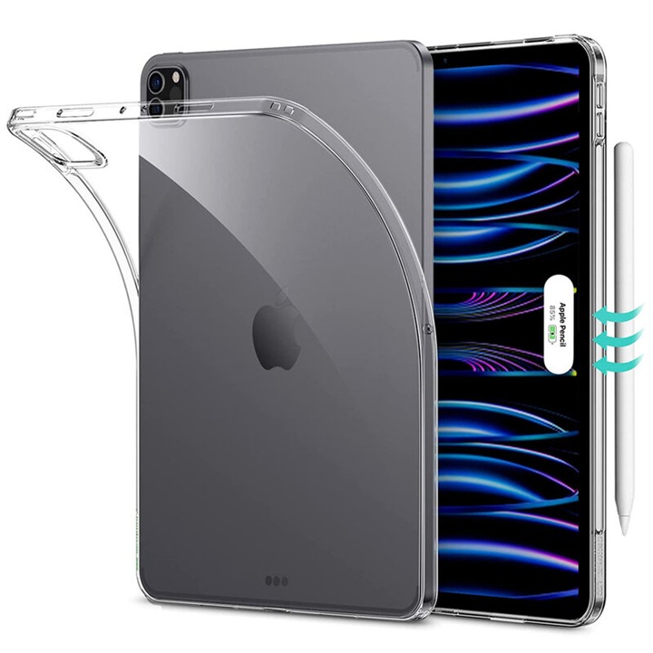 Védőtok iPad Pro 2018-hoz, 11" lökhárító, szilikon, átlátszó