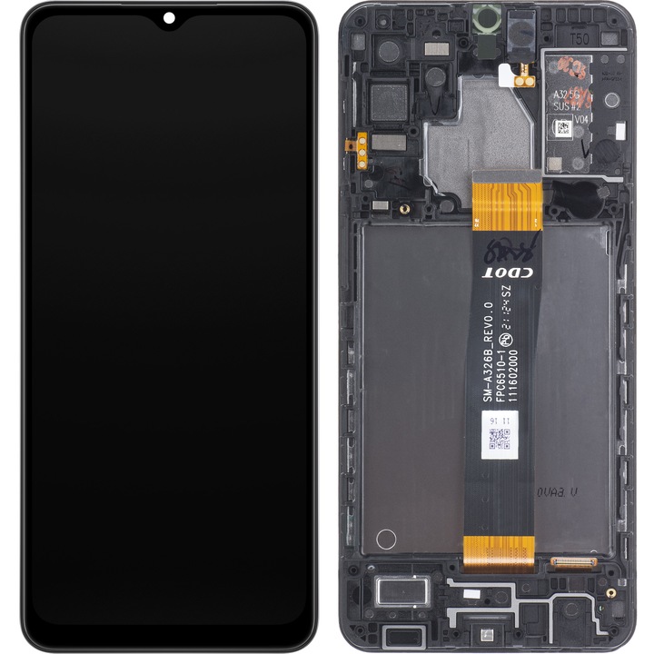 Дисплей с тъчскрийн Samsung Galaxy A32 5G A326, с рамка, черен, сервизен пакет GH82-25121A