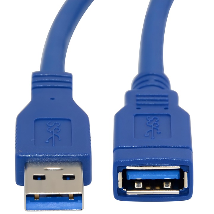 Удължителен кабел, USB 3.0 женски-USB 3.0 мъжки, 3 м, Син