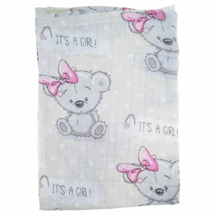 Памучно одеяло от муселин 80 x 60 см за деца Mini Junior FNTMJ-L, Кремаво