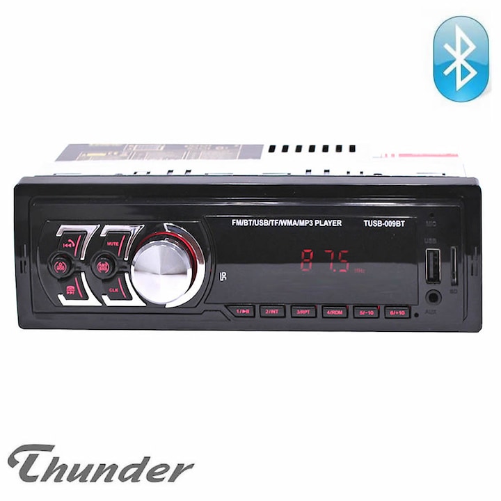 Bluetooth Радио MP3 плеър за кола Thunder TUSB-009BT, USB, micro SD, AUX, FM радио