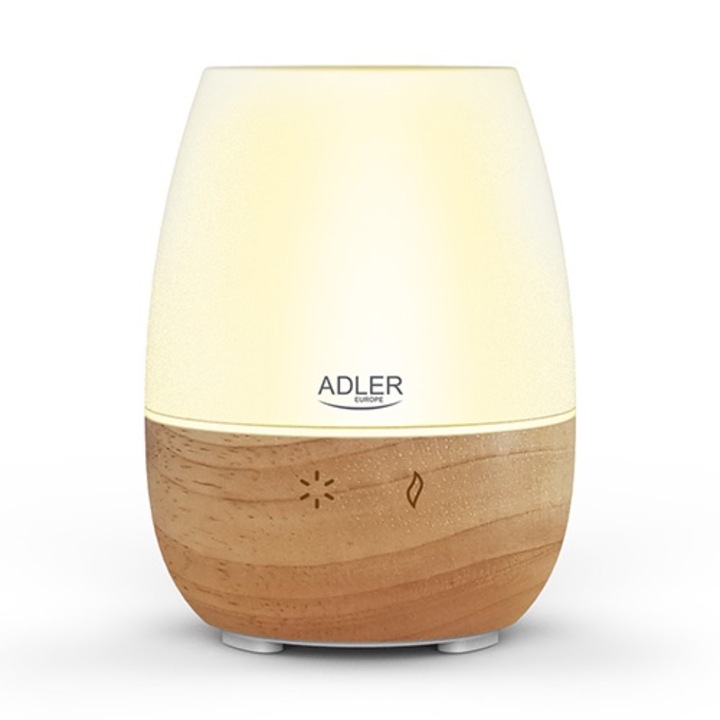 Ултразвуков аромадифузор Adler AD 7967, 130 ml, околна светлина 7 цвята