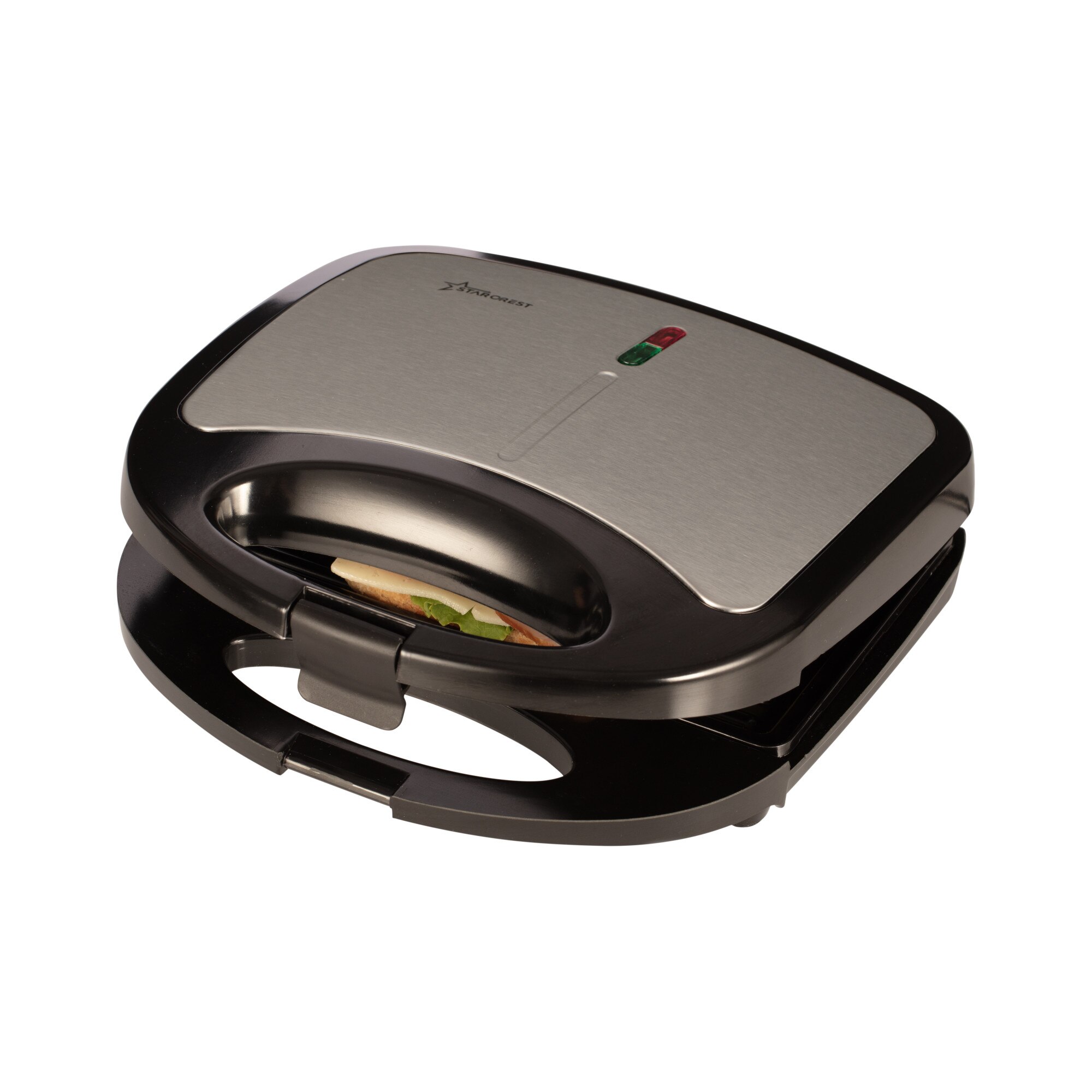 Sandwich maker STARCREST SSM2112BK, 750 W, Placi tip Grill, Indicator