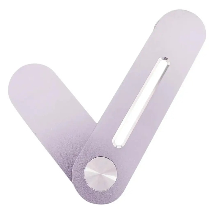 Suport Magnetic pentru Telefon cu Prindere pe Laptop sau Desktop cu Auto-Adeziv din Aluminiu, Premium, Compatibil Universal, CBD CORAL BEST DEALS Gri