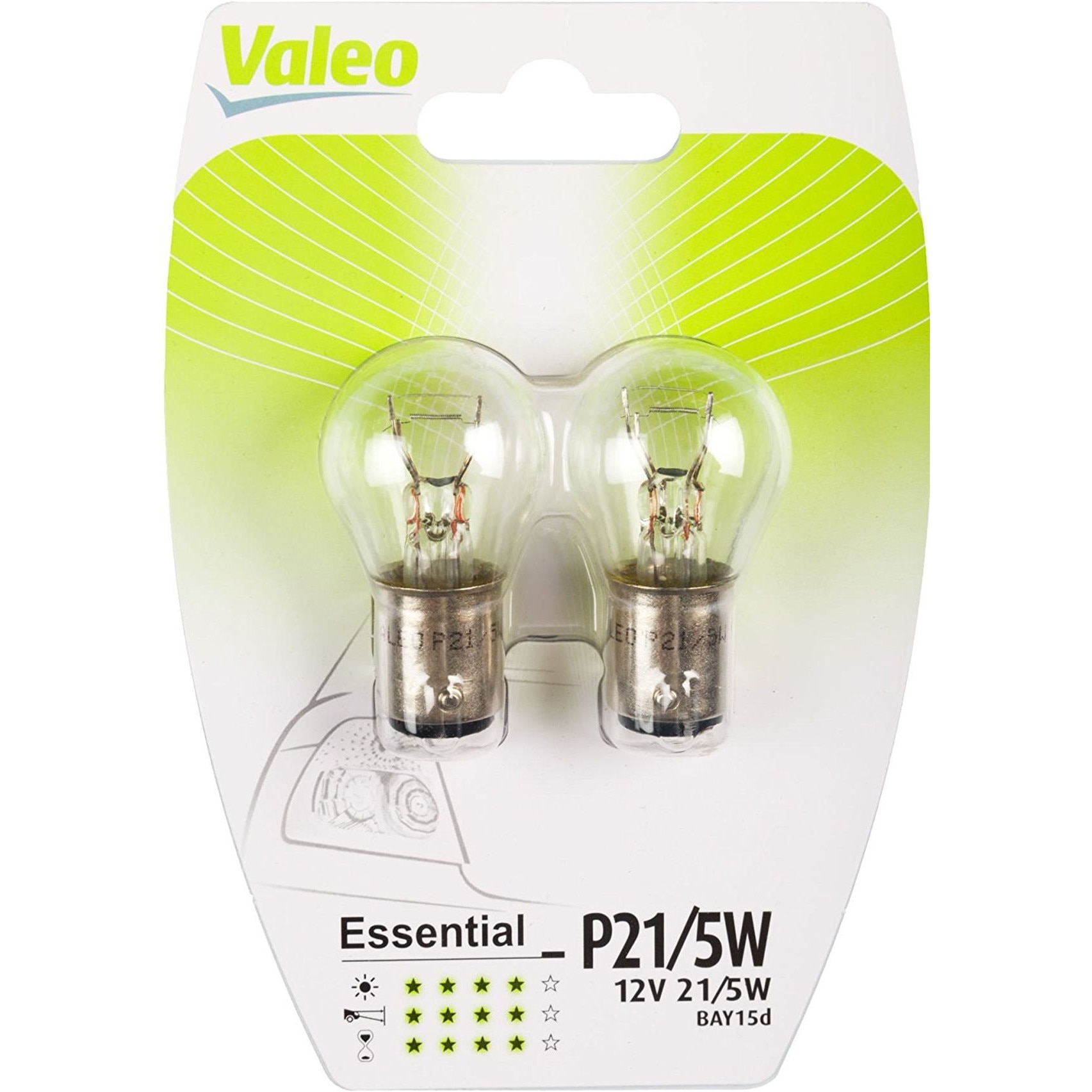 Комплект автомобилни крушки P21/5W 12V BAY15D Valeo - eMAG.bg