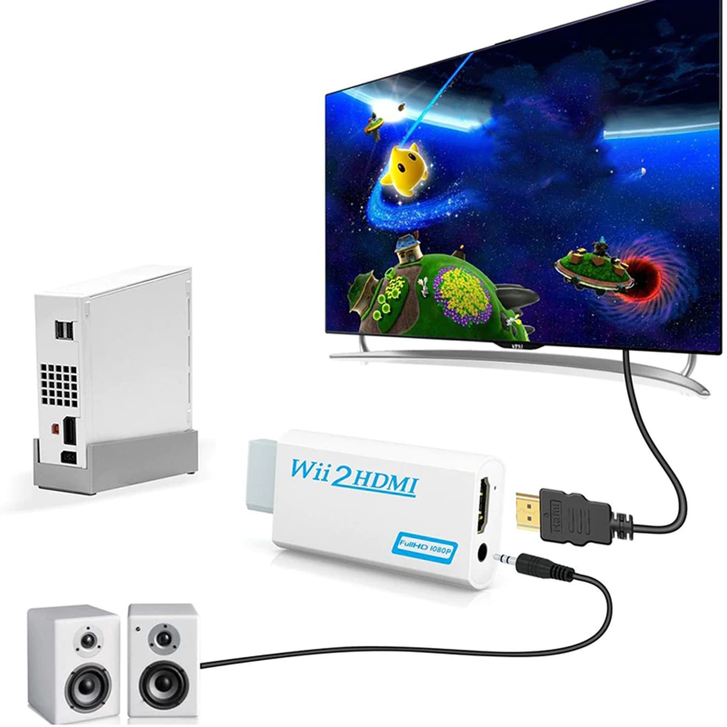 Adaptor consola Nintendo HDMI AUX la Wii, Full HD 1080p, Wii2HDMI