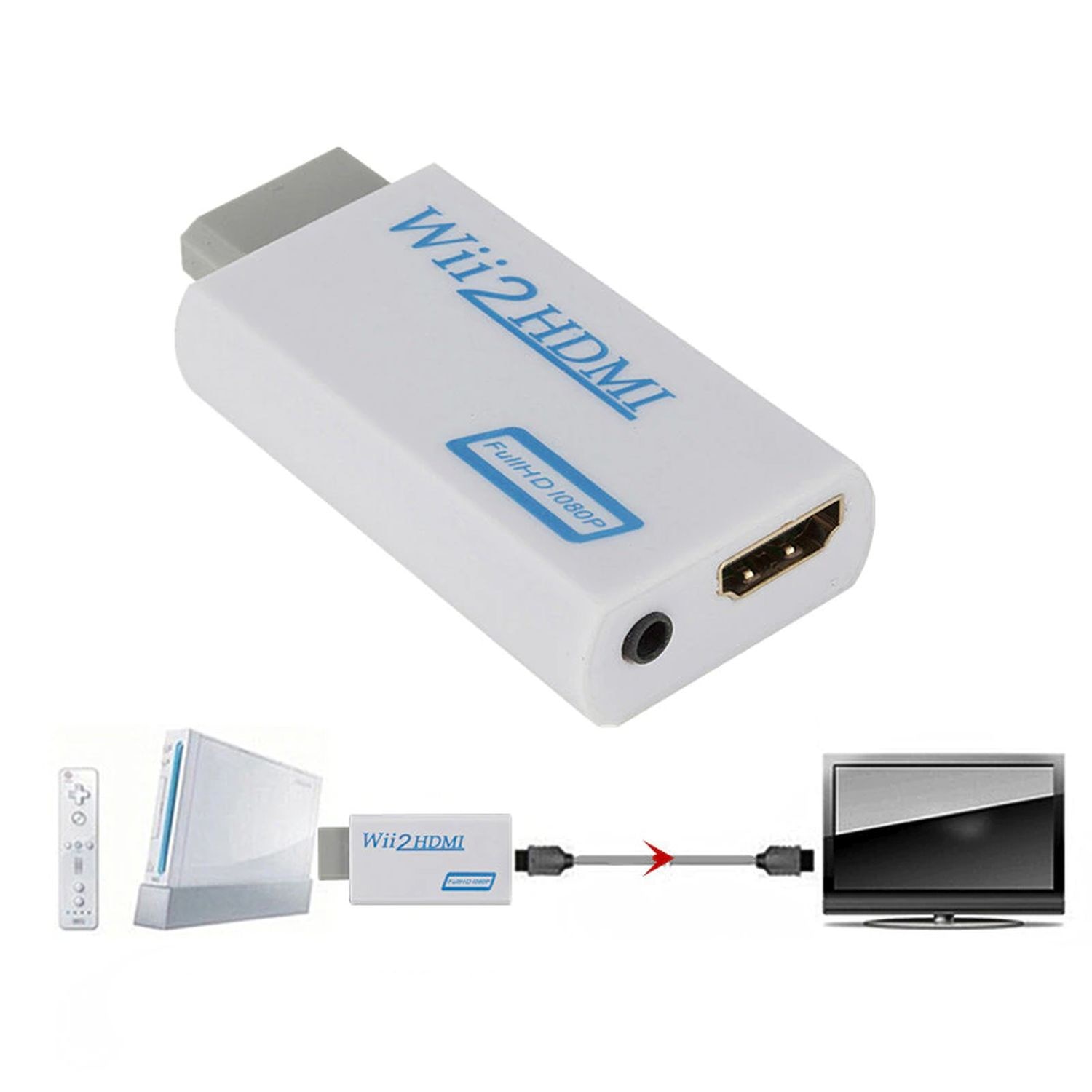 Adaptor consola Nintendo HDMI AUX la Wii, Full HD 1080p, Wii2HDMI