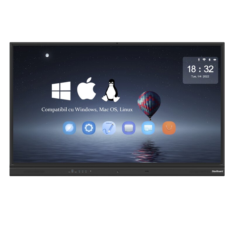 Display Interactiv StarBoard QS175, 75 inch, 190 cm, 4K, Android 11 ...