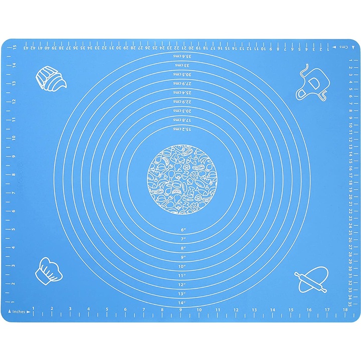 Plansa din silicon pentru framantat aluat, 45 x 62 cm, rezistenta la temperaturi ridicate, usor de curatat, albastru