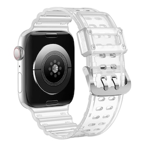 Curea plastic Triple Protection compatibila cu Apple Watch 4/5/6/7/8/SE/Ultra 42/44/45/49mm Transparenta