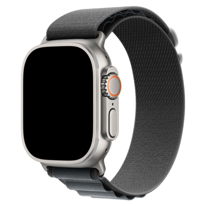 Алпийска найлонова каишка, съвместима с Apple Watch 1/2/3/4/5/6/7/8/9/10 46mm/SE/ULTRA, 42/44/45/46/49mm, сив