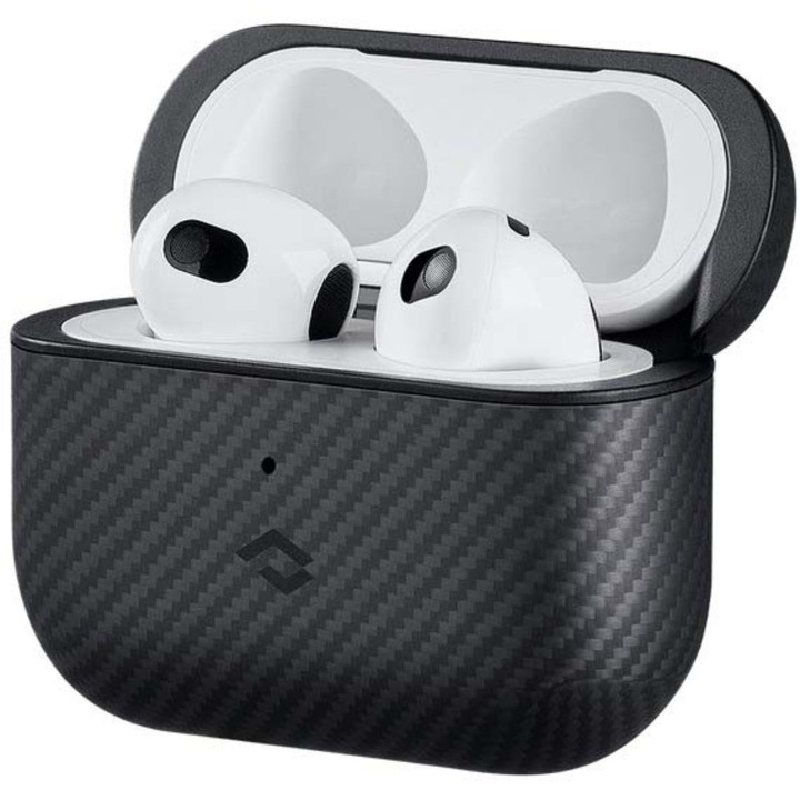 Fülhallgató tok, Pitaka, MagEZ 2 kompatibilis Airpods 3 MagSafe, fekete