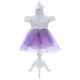 Rochita lila cu maneca scurta pentru botez de fetite, 3 piese, Recostore®, REC2423, 3-6 luni