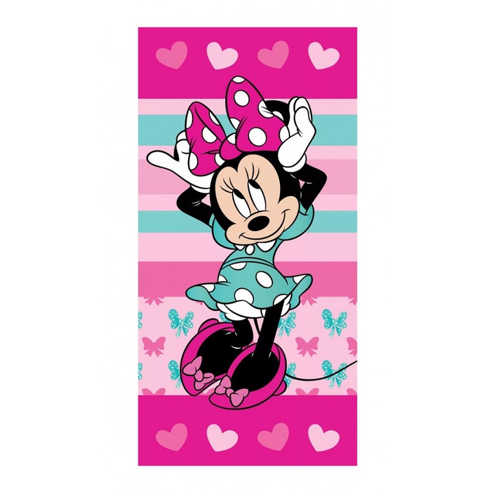 Хавлиена кърпа Disney Minnie сърца за баня
