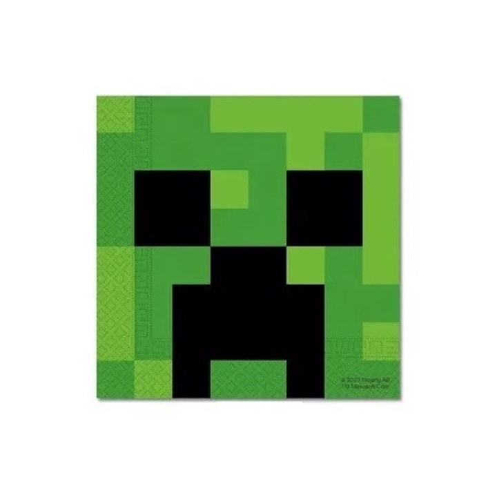 Servetele Minecraft, Procos, Hartie, 20 buc, 33 x 33 cm, Multicolor