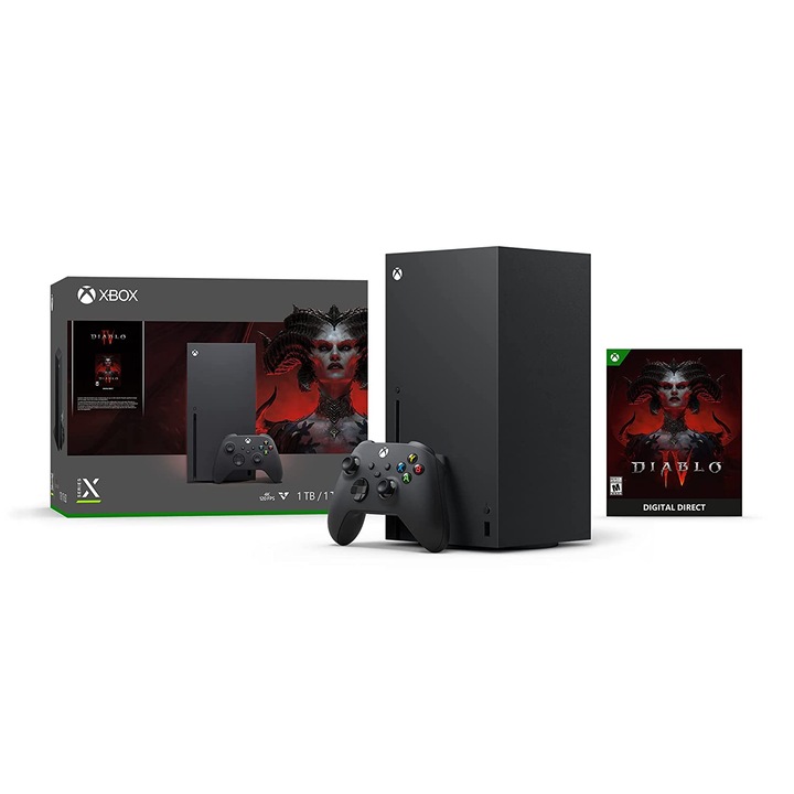 Microsoft Xbox Series X konzol, 1 TB, fekete + Diablo IV csomag