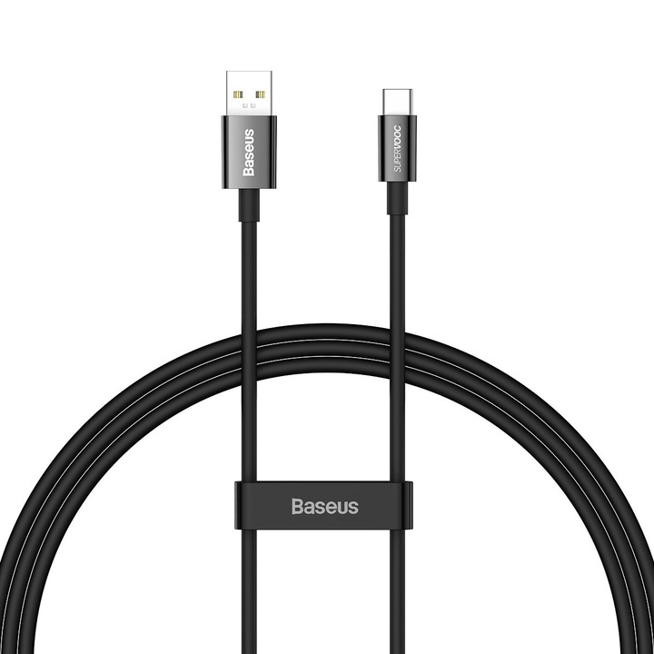 Baseus Superior Data and Charging Cable USB-A - USB-C, 65W, 1m, черен