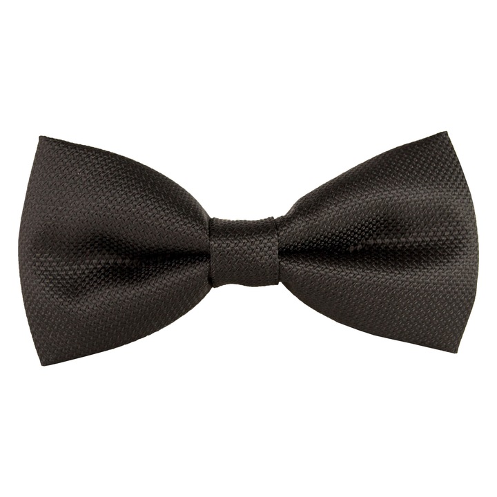 Papion clasic cu aspect matasos si textura fina, Newtone, PP01, Negru lucios, 12 x 6 cm