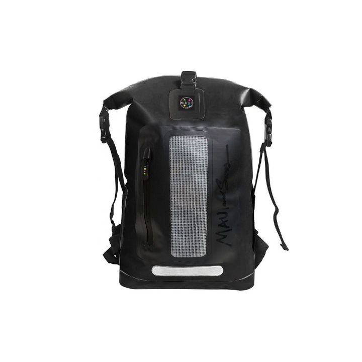 Maui &Sons Delux 30L vízálló hátizsák, fekete, 32 x 16 x 70