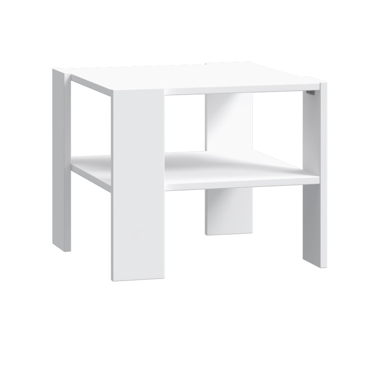 Masuta cafea Forte Coffee Tables, dimensiuni 55x 55x 45, alb