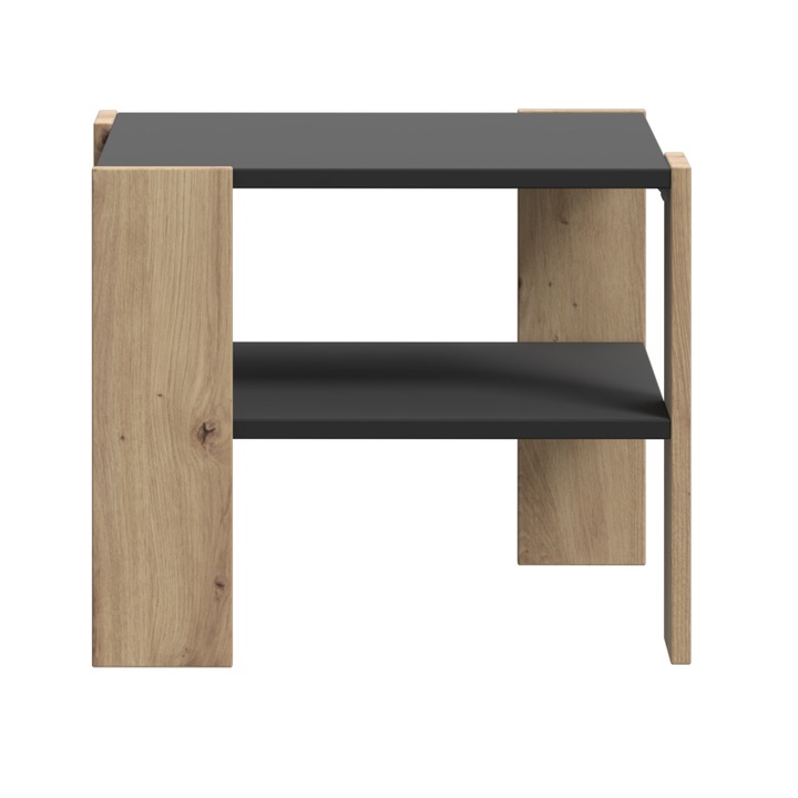 Масичка за кафе Forte Coffee Tables, Размери 55x 55x 45, Artisan дъб/Черен