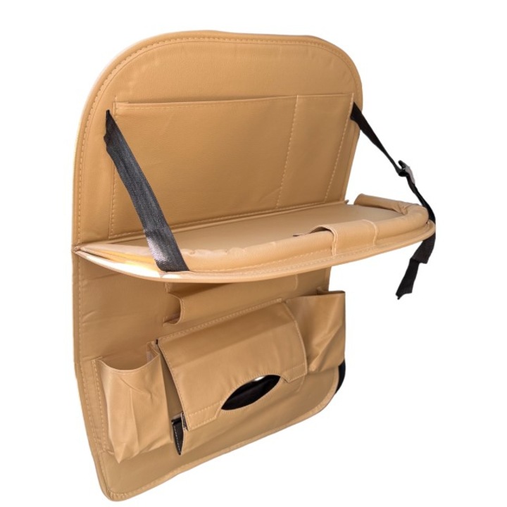 Органайзер за детско столче за кола, водоустойчив, Empria, 63x44,5 см, Кремав