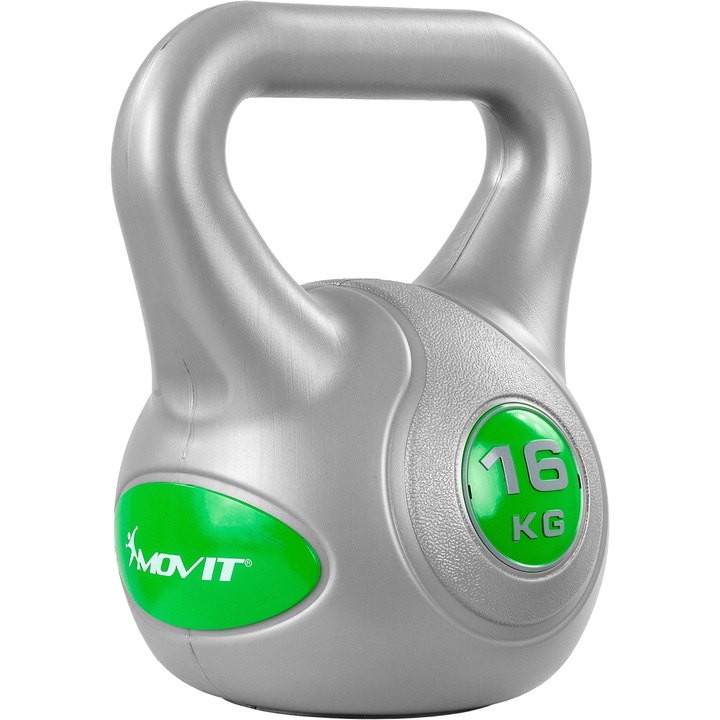 Gantera Kettlebell, MOVIT®, 16kg, gri