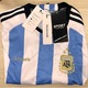 Echipament sportiv copii Argentina Messi Fotbal Jersey Costum, 120-130 cm, Poliester, Multicolor