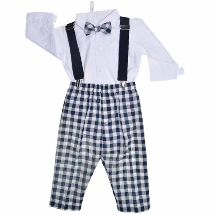 Costum elegant din 4 piese pentru baieti Christopher Baby Club 6673, Bleumarin 62 CM
