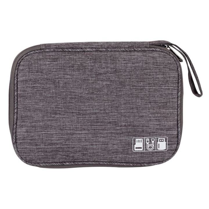 Husa pentru depozitare cabluri si accesorii electronice, Gri, 24x18x7.5 cm