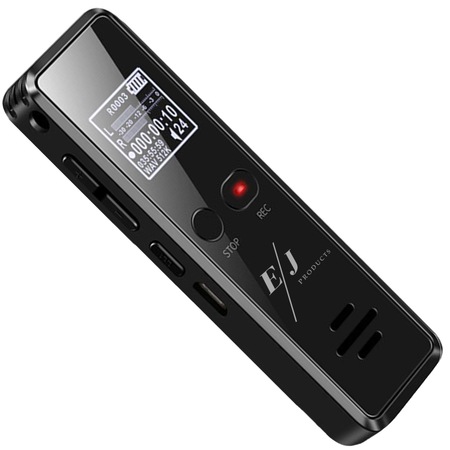 Reportofon digital activat vocal, EJ Products, 16GB, Monitorizare live, Inregistrare programata, Reducere de zgomot inteligenta, Segmentare inteligenta, Redare la viteza variabila, Player MP3, V90