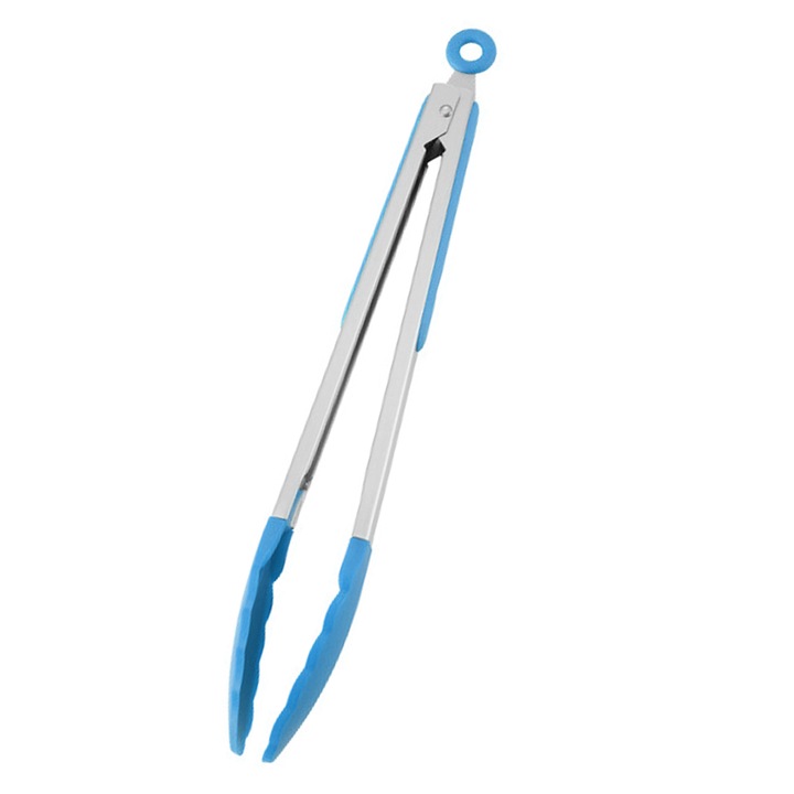 Cleste pentru bucatarie, Otel inoxidabil/Silicon, Argintiu/Albastru