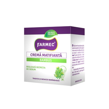 Crema-gel matifianta cu Bambus 50 ml, Farmec Crema-gel matifianta cu Bambus 50 ml, Farmec
