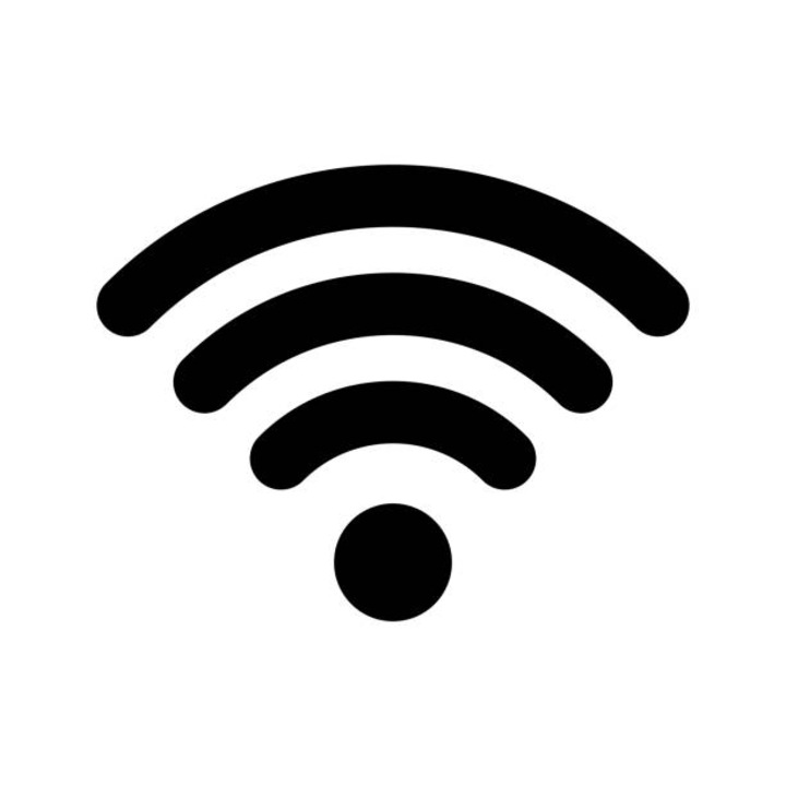 Set stickere indicatoare, Wifi negru, negru, 12x12 cm, 4 buc