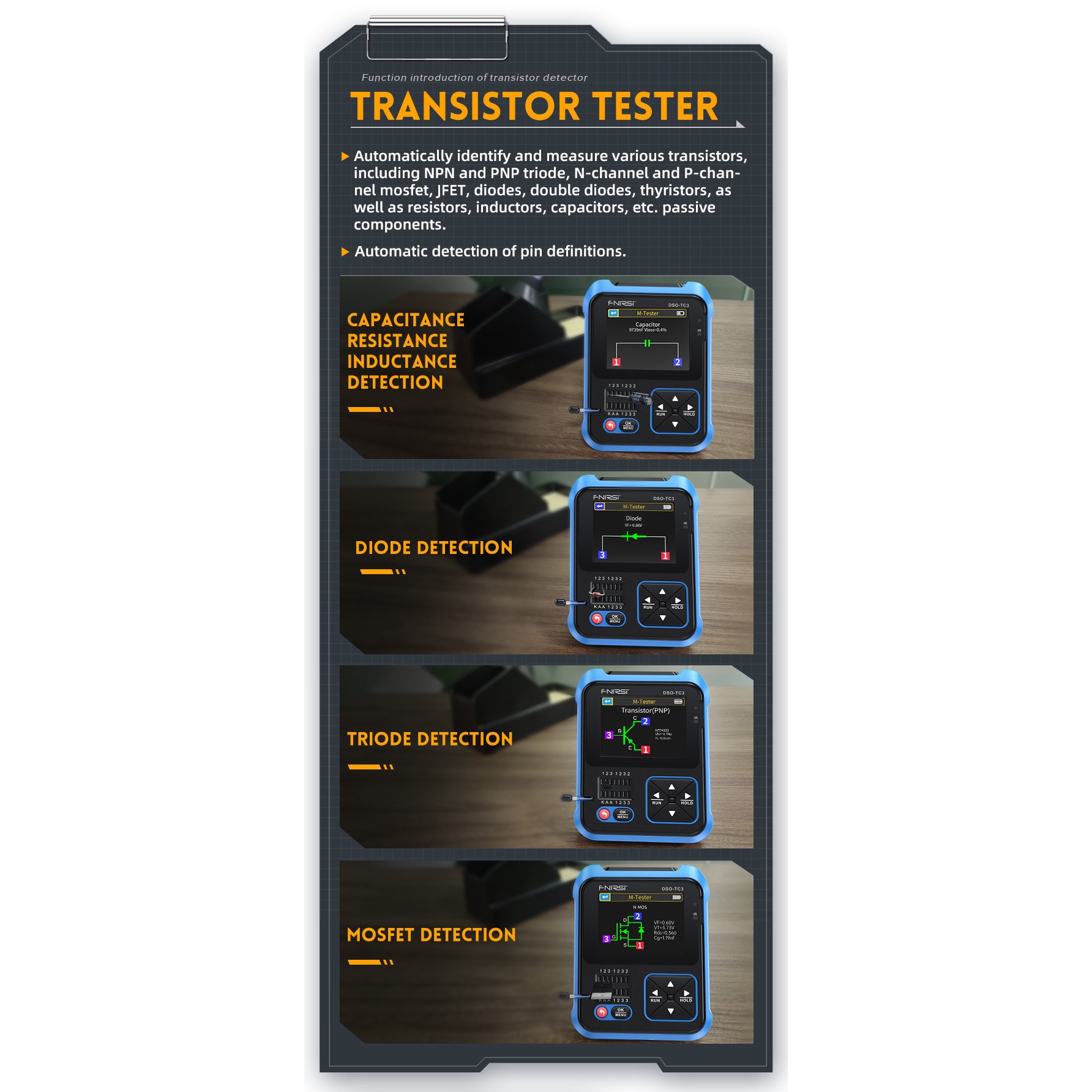 Osciloscop Digital Fnirsi Dso Tc3 Cu Rol De Multimetru Generator De Semnal Tester De